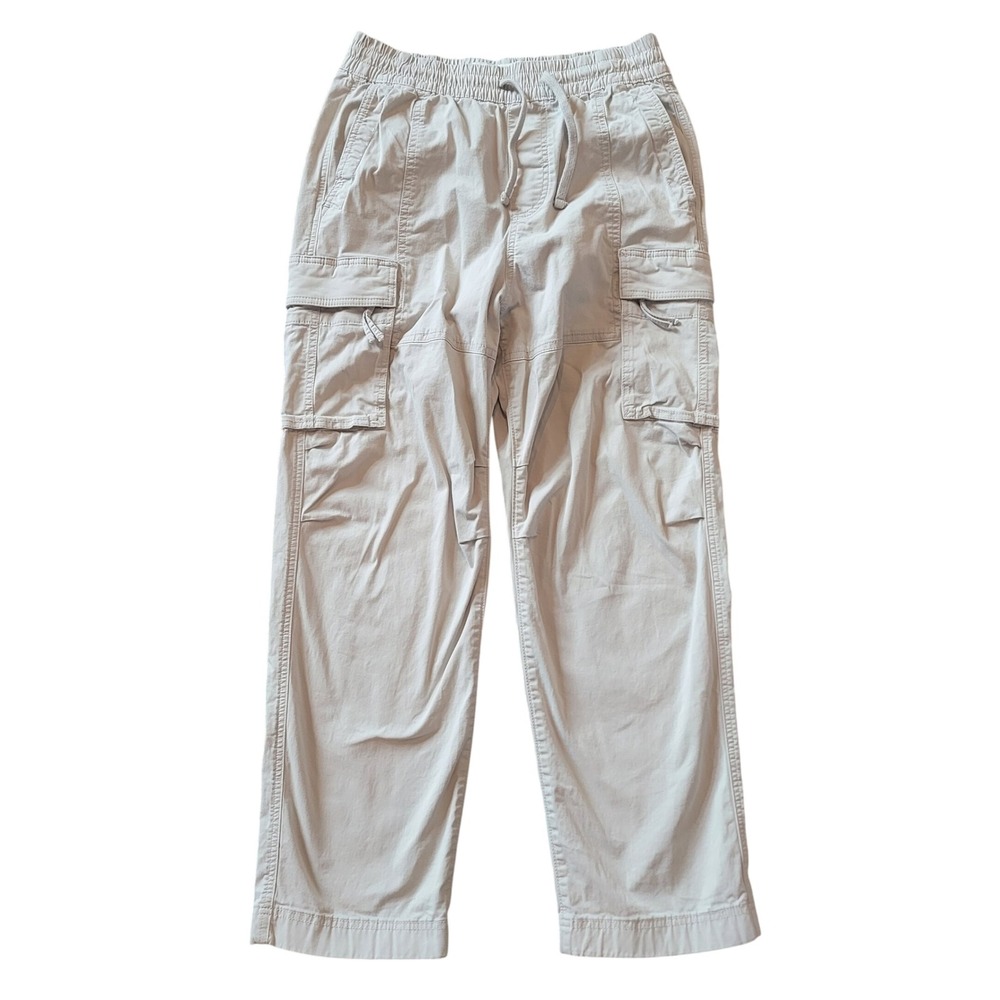 Hollister Mens Baggy Cargo Pants Khaki Tan Elastic Waist Stretch 30x28 Utility